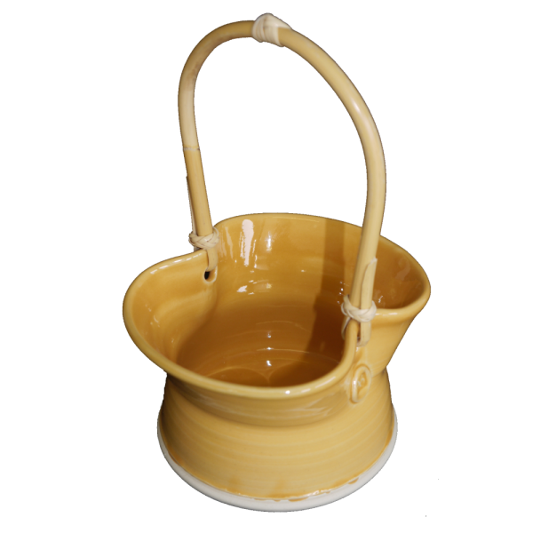 cane handled basket ceramics