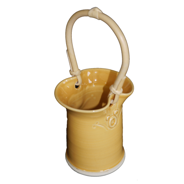 cane handled posy pot ceramics