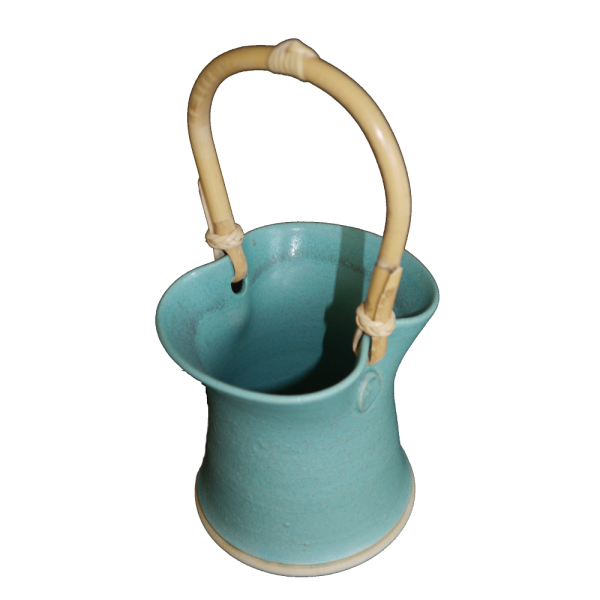 cane handled posy pot ceramics