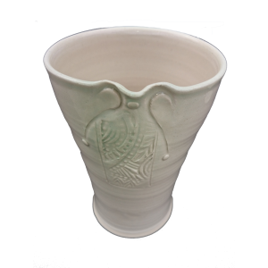 Vase-with-impressed-panel-relief-transparent-15cm Ceramics