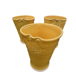 Yellow-vase-relie-panel Ceramics